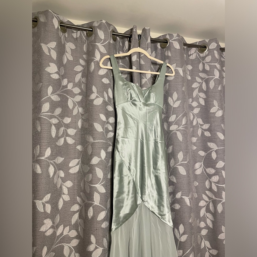 House of CB Vittoria Pistachio Chiffon Floor Length Gown - Picture 8 of 11